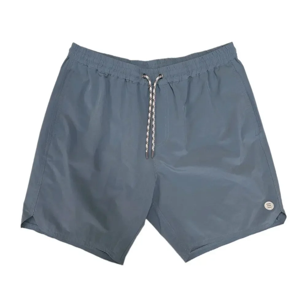 FREE FLY Mens L Andros Swim Trunks Pacific Blue Stretch Fishing Shorts 7